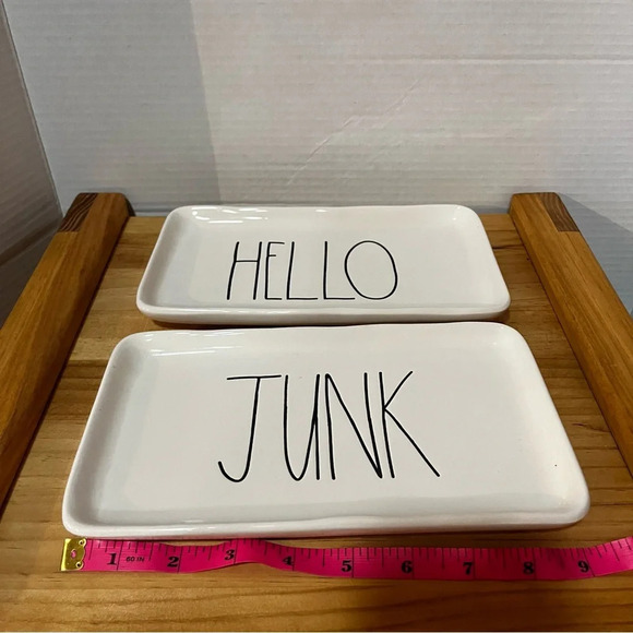 Rae Dunn Hello and Junk serving plates - Picture 4 of 4